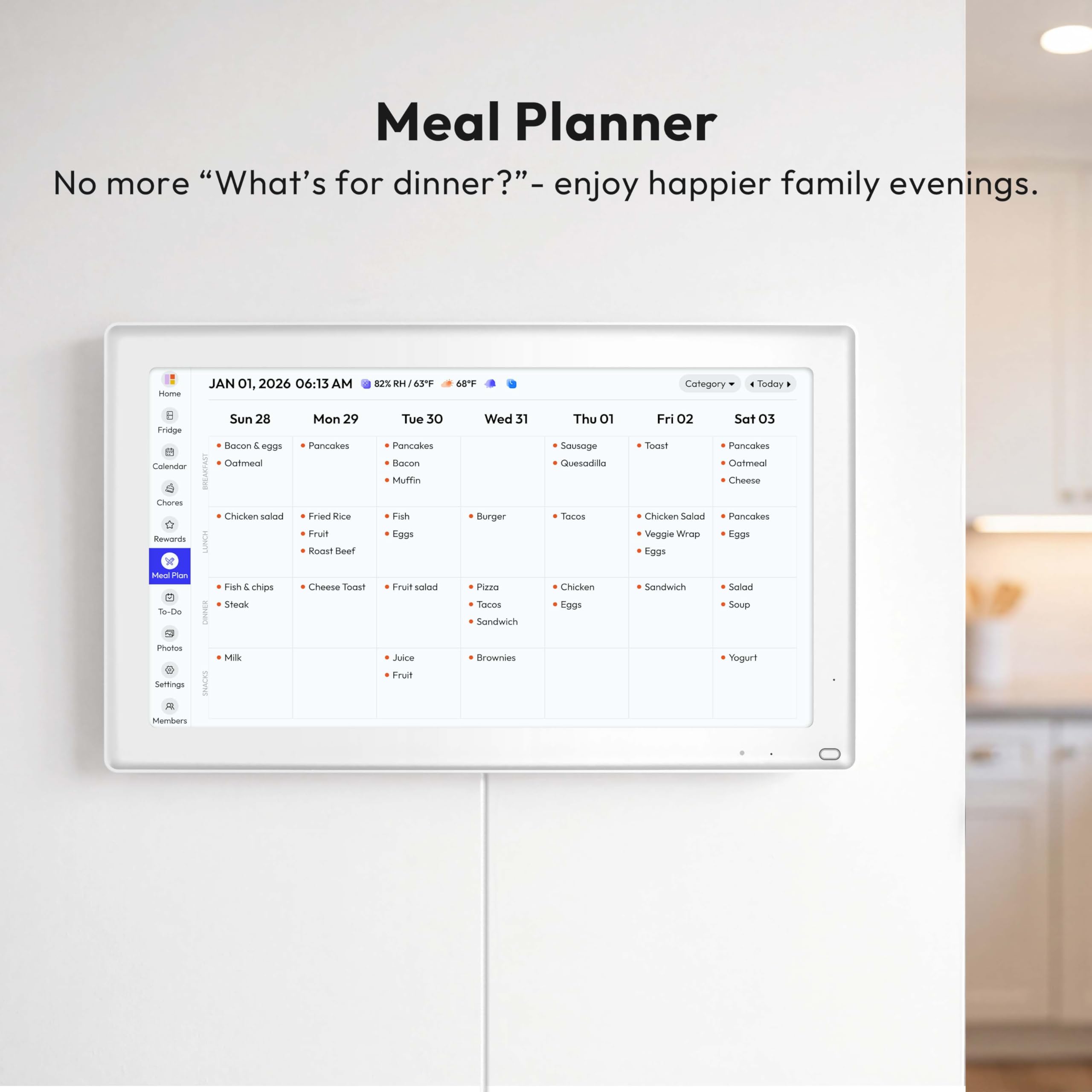 Everblog Digitaler Kalender und Aufgabendiagramm, 54,8 cm (21,5 Zoll), intelligentes interaktives Display für Familienpläne, 1920 x 1080P Full HD Touchscreen elektronischer WiFi-Planer, Wand- und