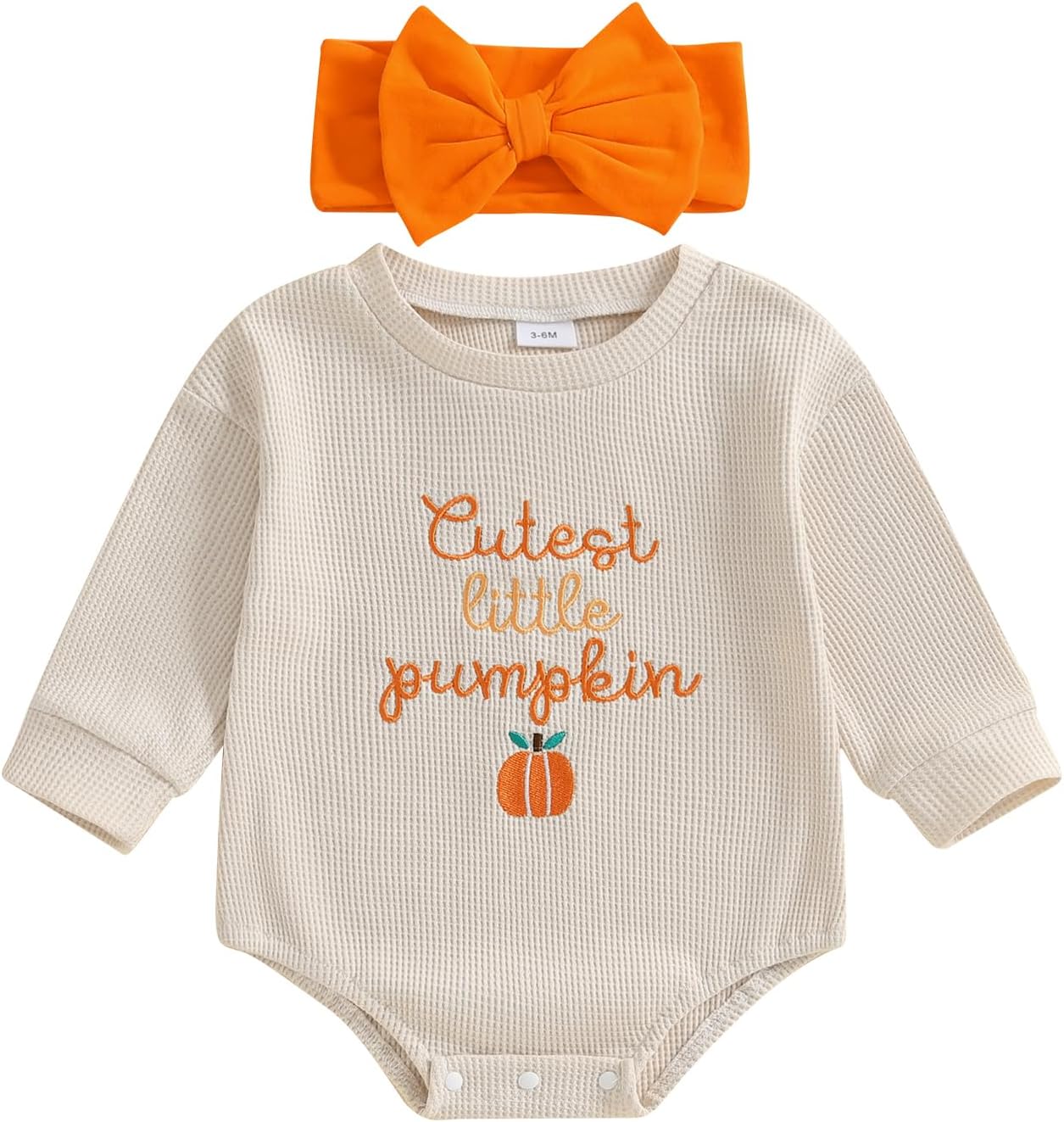 FYBITBO Halloween Baby Girl Boy Clothes Pumpkin Romper Sweatshirt Onesie Long Sleeve Bodysuit Top Fall Winter Outfit