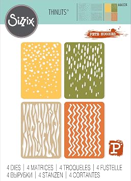 Sizzix Thinlits Die Set 4PK Infinite Doodles #2 | 666524 | Metal, Wafer-Thin Cutting Dies for Scrapbooking, Embossing, Journalling