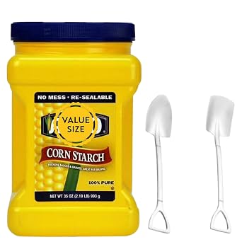 Corn Starch Powder 35 oz Multi-Purpose Thickening Agent for Cooking & Baking Ideal for Sauces, Gravies, Soups, Pie Fillings, Stir Fry & Gluten Free Baking Ingredient with Dumbass Coffee Mini Metal Shovel Spoons Corn Starch Shovel Spoons