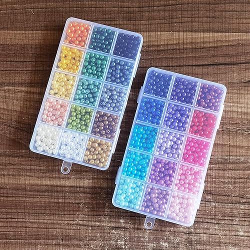 Miniatura 6 de INSPIRELLE 1800 Pieces 6mm Pearl Beads 30 Colors Plastic Spacers Beads for Jewelry Making and Crafting