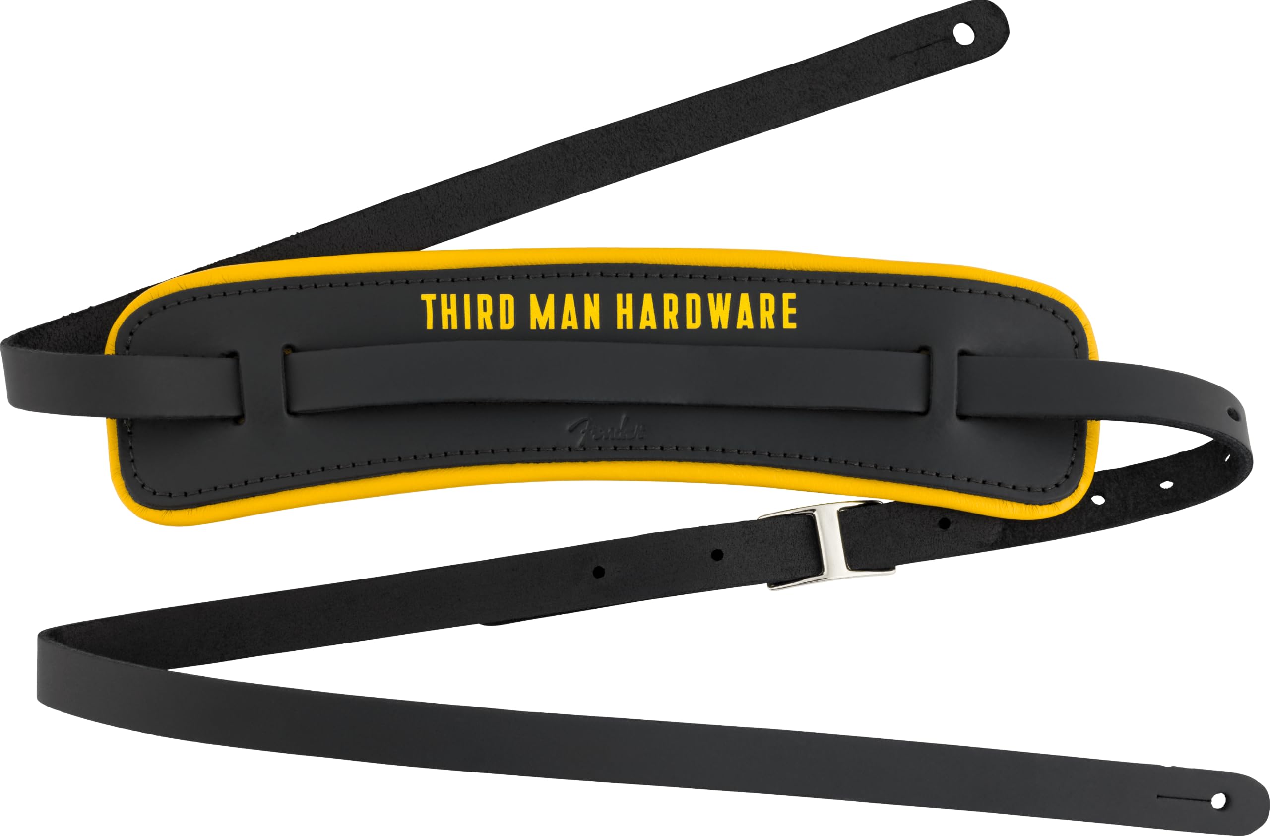 Fender x Third Man Hardware™ Ledergurt, Schwarz/Gelb