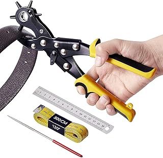 ROUPHY Hole Punch Plier Sets for Leather Belts, Dog Collars, Watch Straps, Saddles, Shoes, Fabric, Paper, Cards, Labor Sav...