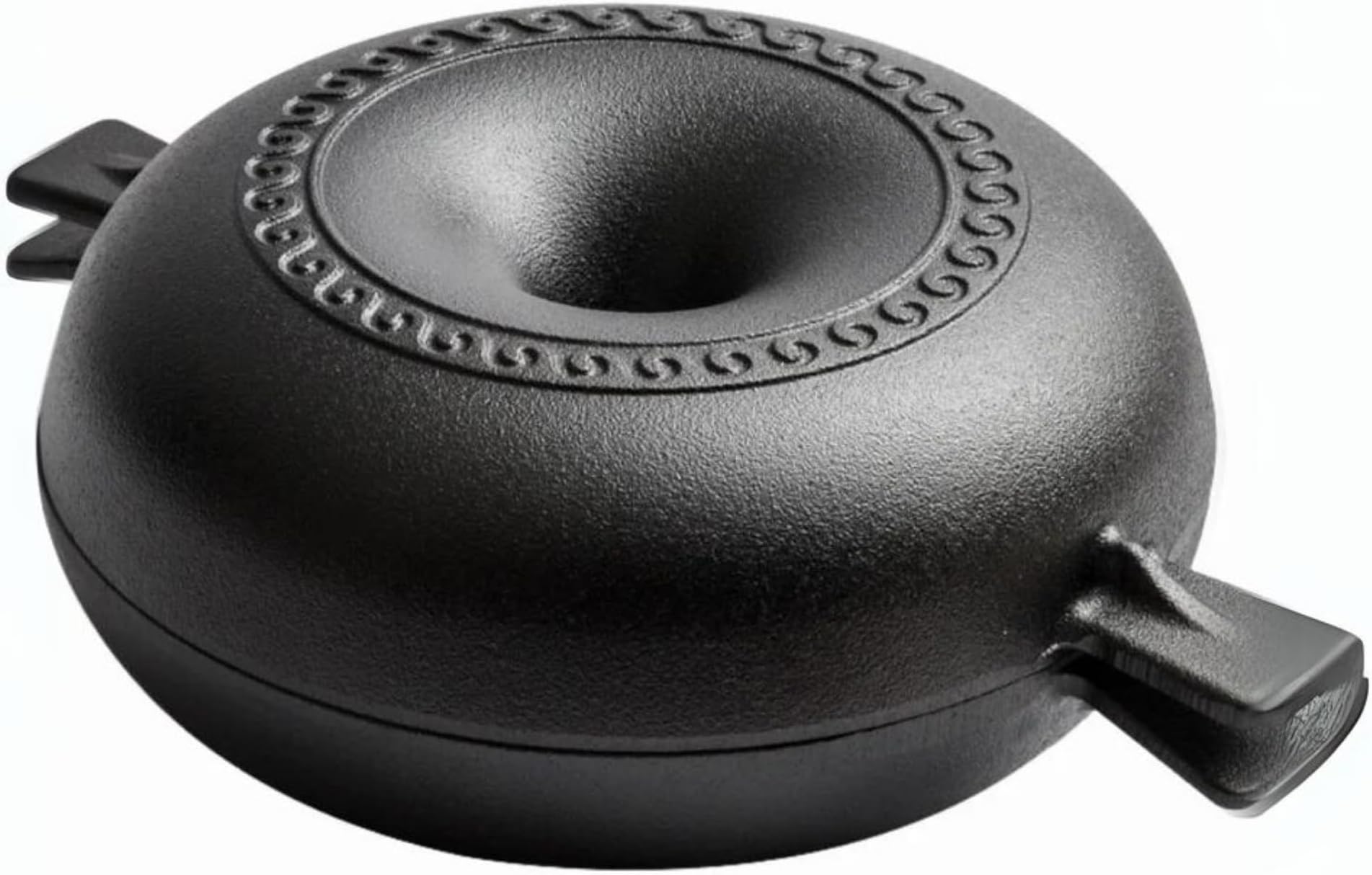 HomeEssentials Cast Iron Roaster & Garlic Baker Set - Non-Stick Grill Pot | Sweet Potato Pot | Cast Iron Garlic Roaster for Kitchen | BBQ, Picnic | Rust Resistant | Griller | Stone Pot, 22cm (Black)