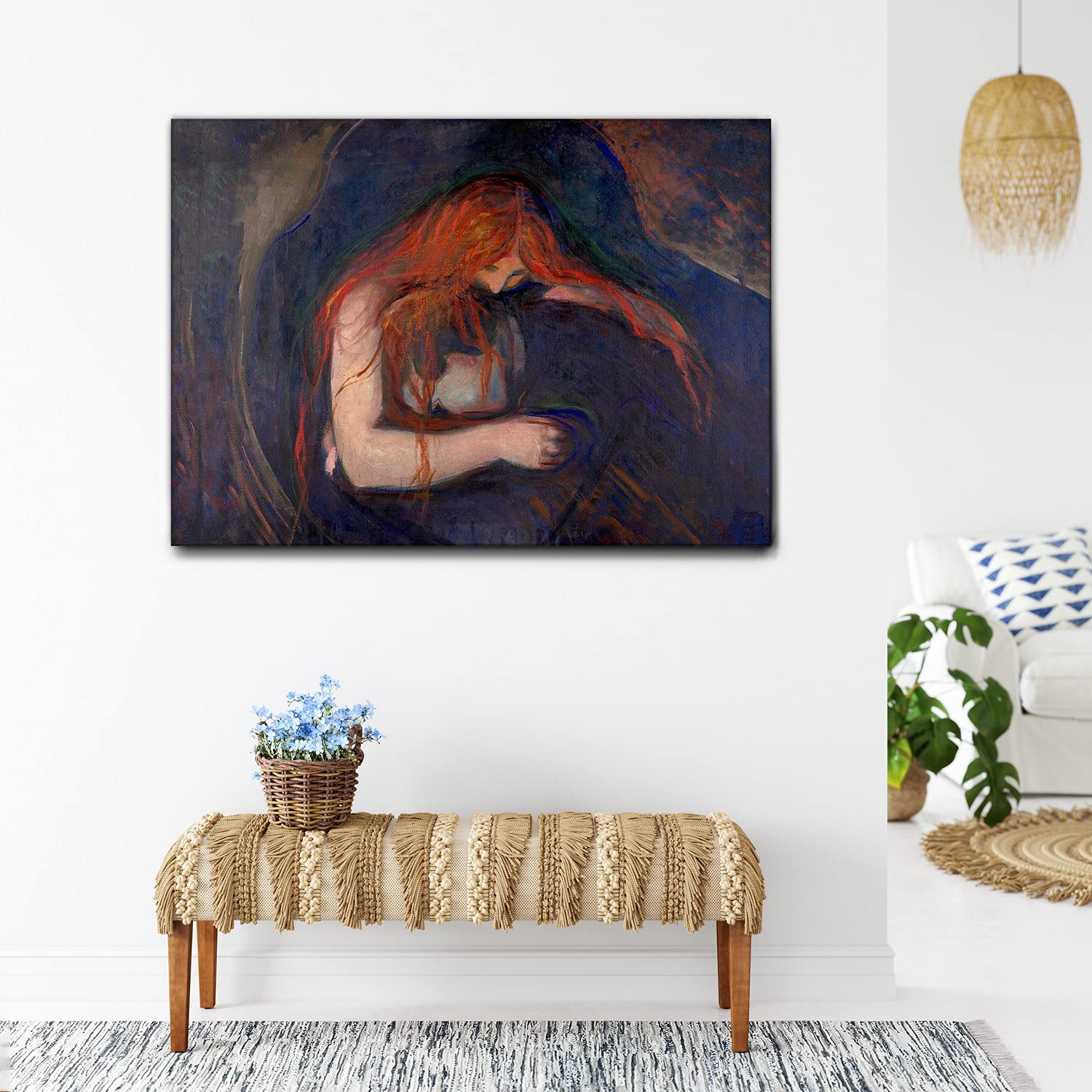 Giallobus - Quadro - Edvard Munch - Vampiro - Tela canvas - 140x100 - Pronto da appendere - Quadri moderni per la casa
