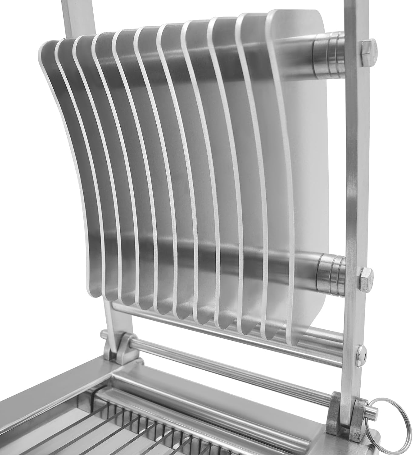 Commercial Tomato Slicer, Stainless Steel Slicer Tool with 4 Suction Cups, Manual Onion Potato Cutter Tool, 10mm/0.39in Thickness Manual Cutter for Restaurant Home Use