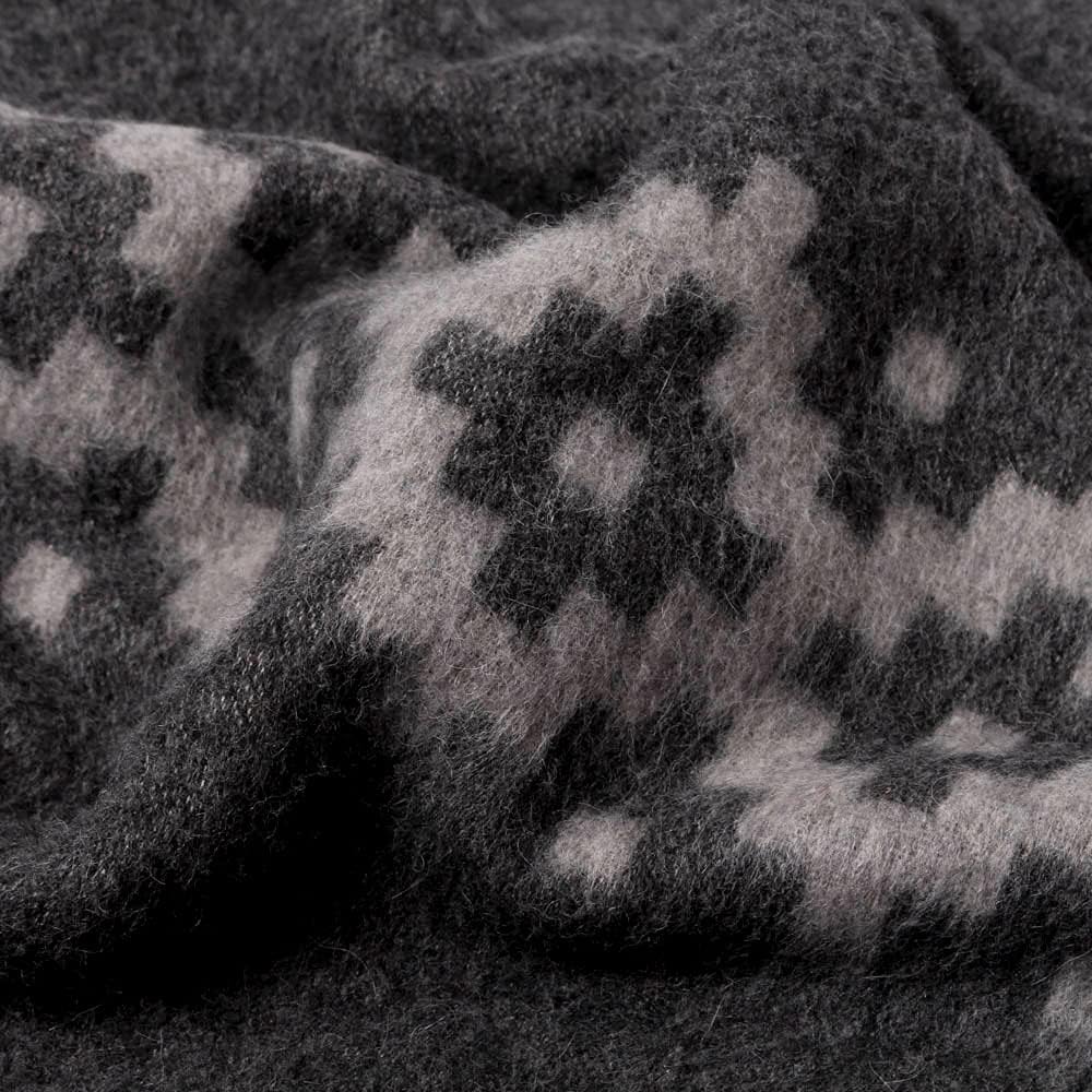 Thick Alpaca Wool Blanket Heavyweight Camping Outdoors Indoors Soft Peru King Size Ethnic Design (Dark Gray - Soft Gray Design, King Size)