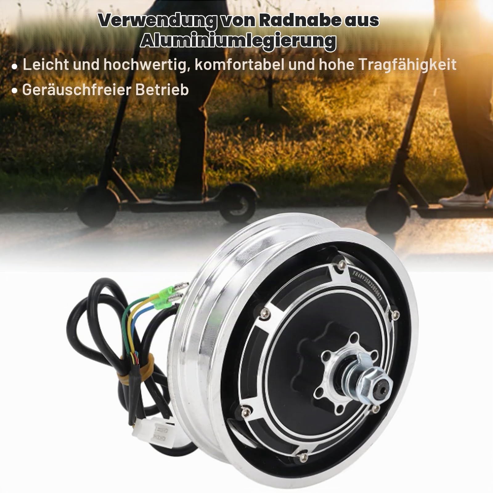 Nabenmotor, 10 Zoll Elektroroller Nabenmotor für Kugoo M4/M4 Pro 48v 500w Radnabenmotor Motor Ersatz E Scooter Motor für Kugoo M4/M4 Pro Elektroroller E-Scooter Zubehör