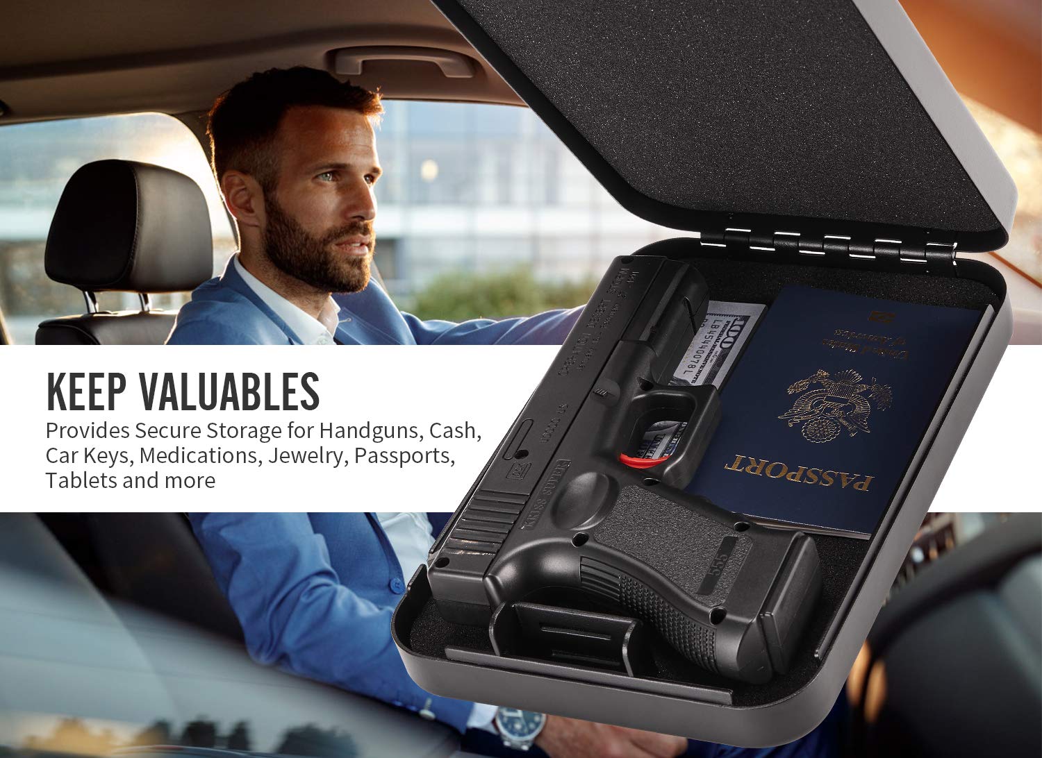 Buy Zuwo Pistol Safe, Portable Travel Gun Safe, QuickAccess Handgun