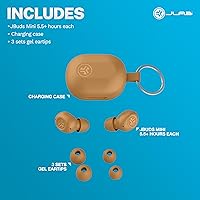 Vista 8 de JLab JBuds Mini Tones True Wireless Bluetooth Earbuds + Charging Case, (7572 W), IP55 Sweat and Dust Proof, Bluetooth Multipoint, Be Aware Audio, 3