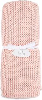 KATIE LOXTON Knitted Childrens 27.5 x 19.5 Cotton Lined Throw Blanket in Pink