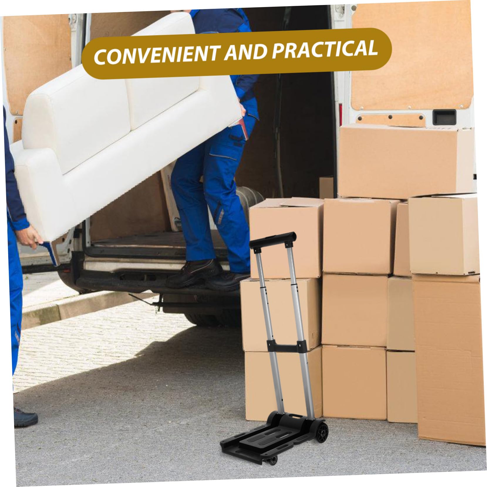 Carro plegable multifuncional, material duradero, ruedas omnidireccionales, carrito compacto para mudanzas de compras y transporte de materiales, carro utilitario versátil