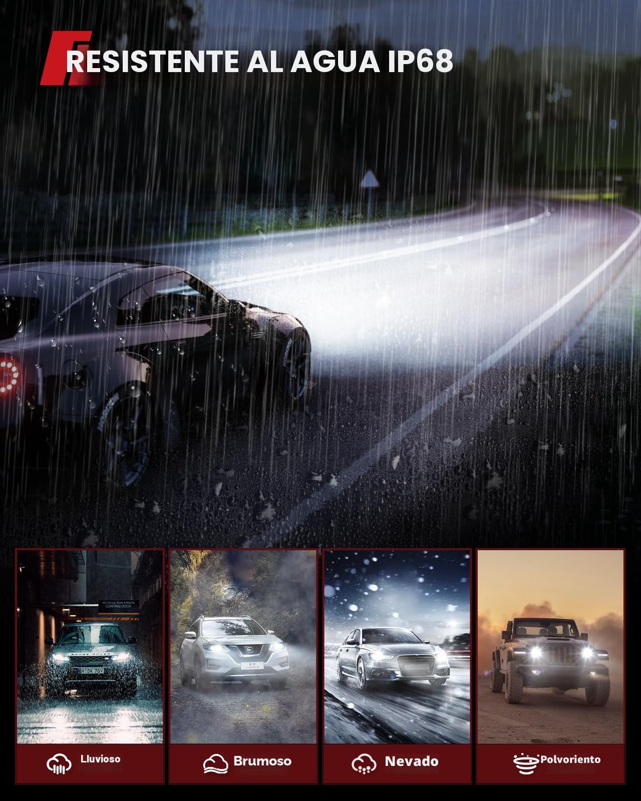 Torchbeam Bombilla LED H7, 16 Chips 6500K 600%, Bombillas H7 LED, 30000LM Faros para Automóviles y Moto Cicletas, Diseño Mini Halógeno 1:1, No Requiere Adaptador, Juego de 2