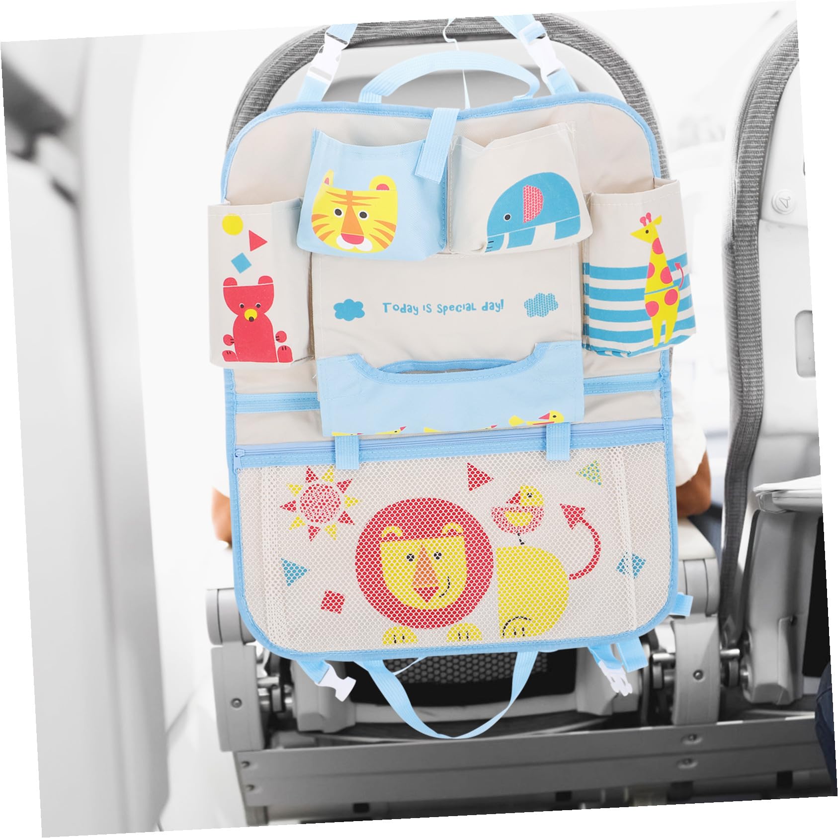 Bolsillo Trasero de Coche Organizador de Asiento con Bolsillos Portabotellas y Almacenamiento para Juguetes para Viajes Familia
