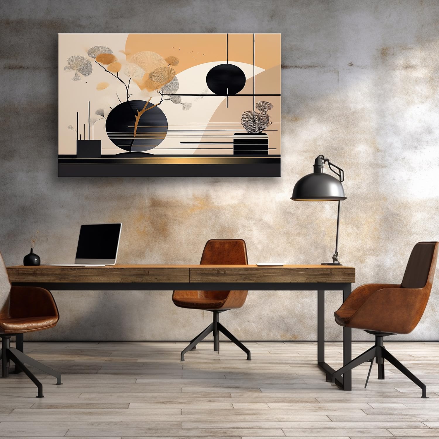 Feeby - Tableaux Decoratifs - Tableau Salon Grand Format - Formes abstraites - 90x60 1partie - Décoration Chambre - Toile Imprimée Intissé Decoration Murale