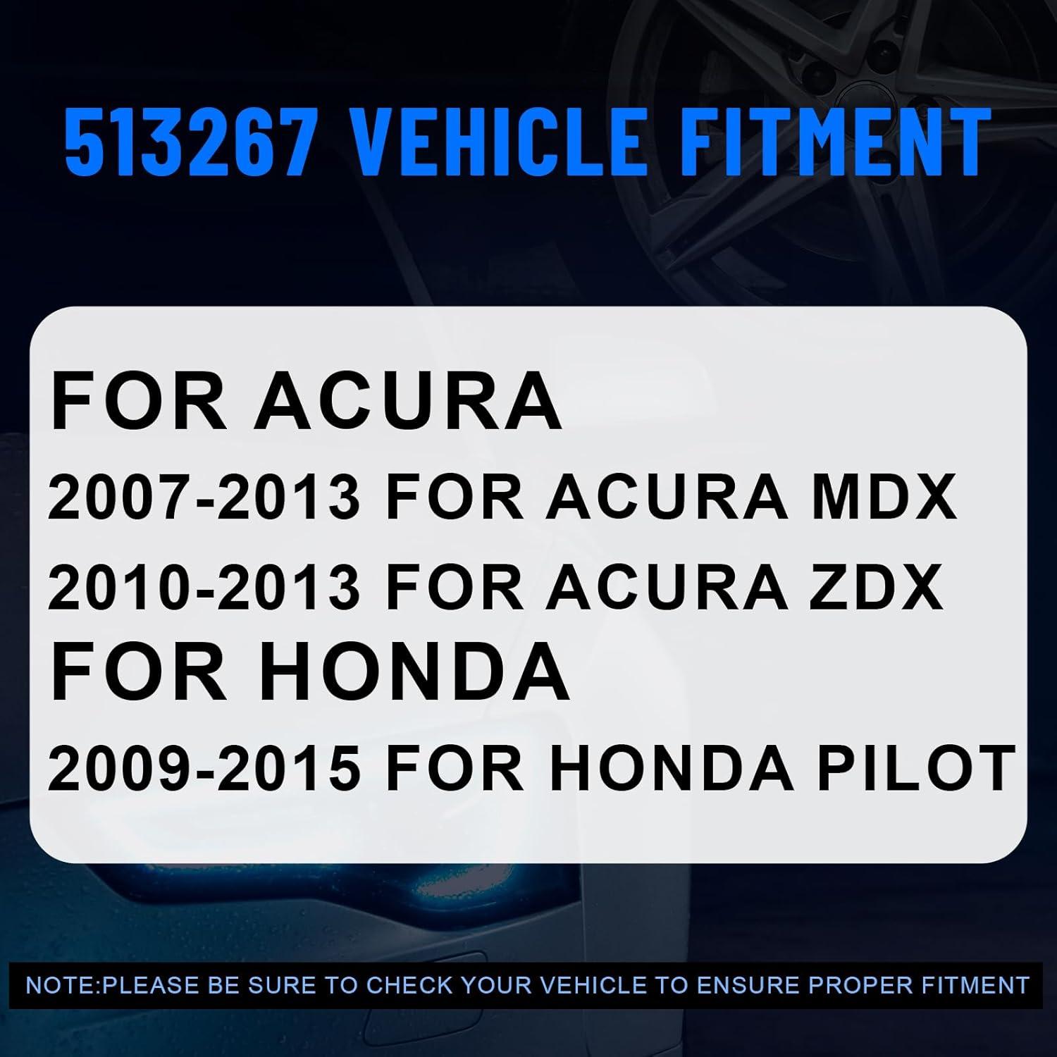 513267 Front Wheel Bearing and Hub Assembly with ABS Fits for Honda Pilot 2009-2015, Acura MDX 2007-2013/ZDX 2010-2013 Replaces 5-Lug 1 Pack