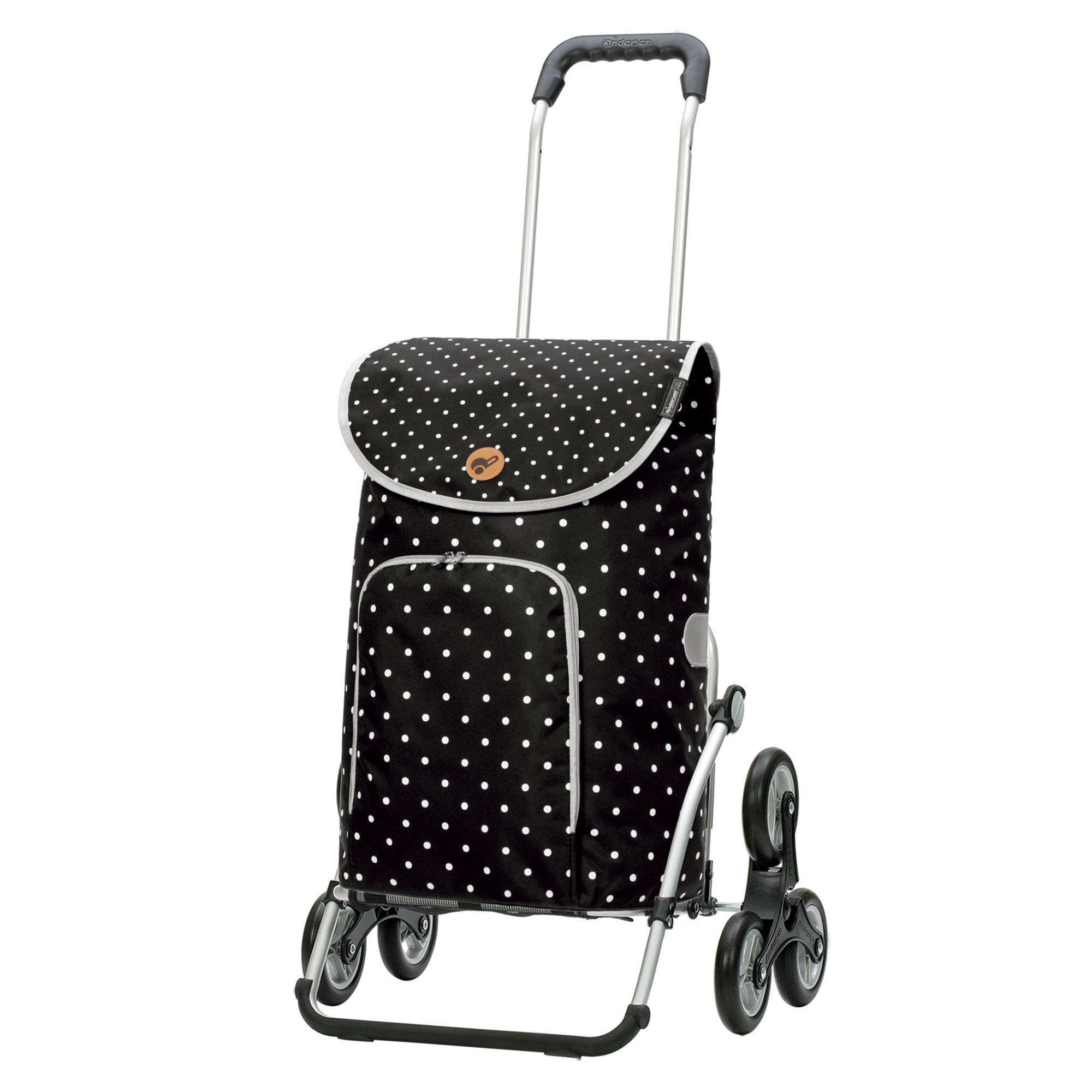 ANDERSEN Einkaufstrolley - Treppensteiger Royal Shopper Ole schwarz 47 L Handwagen,modisch,Shopping, Aluminium, klappbar, Räder abnehmbar, ...