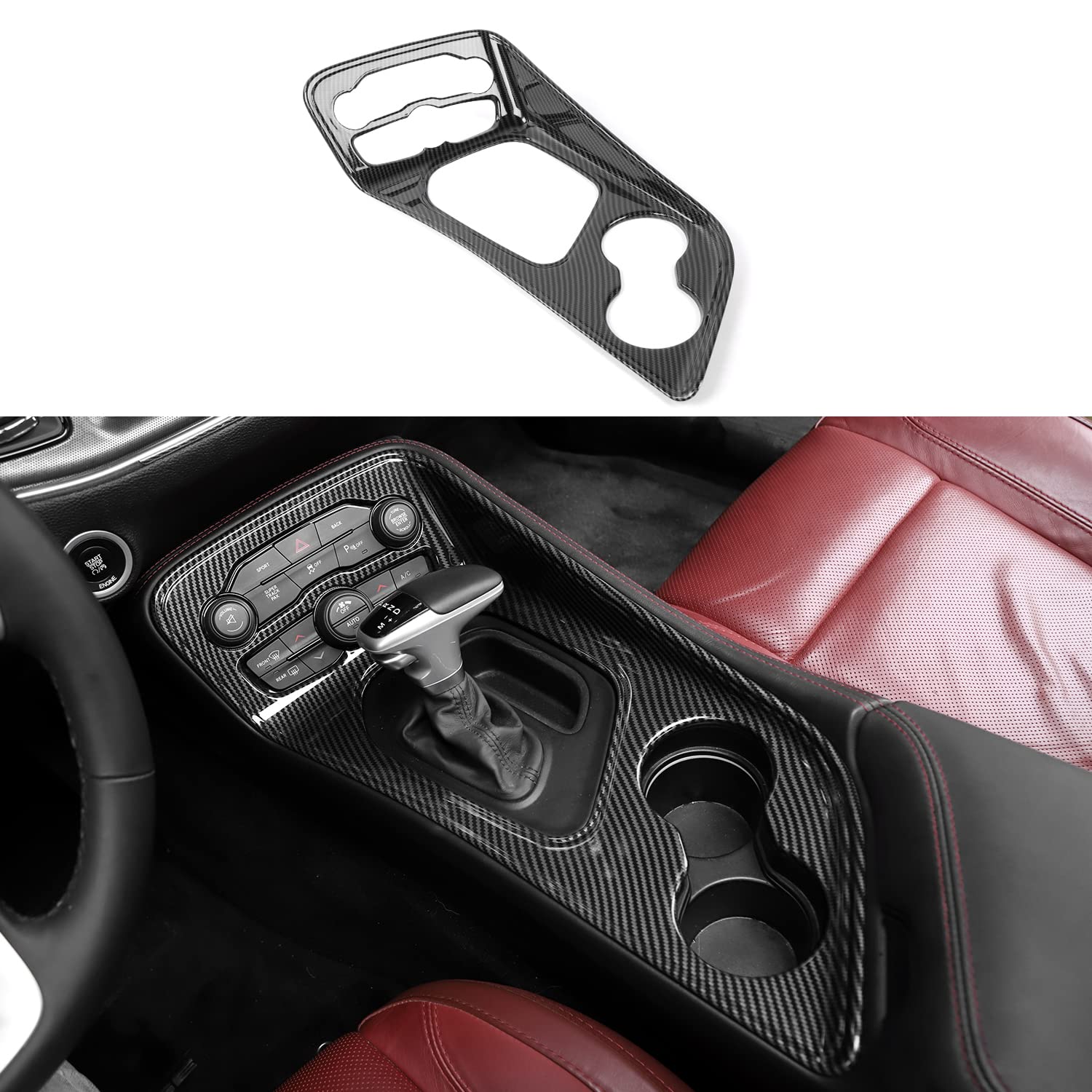RAZPOY for Challenger Carbon Fiber Center Console Gear Shift Panel