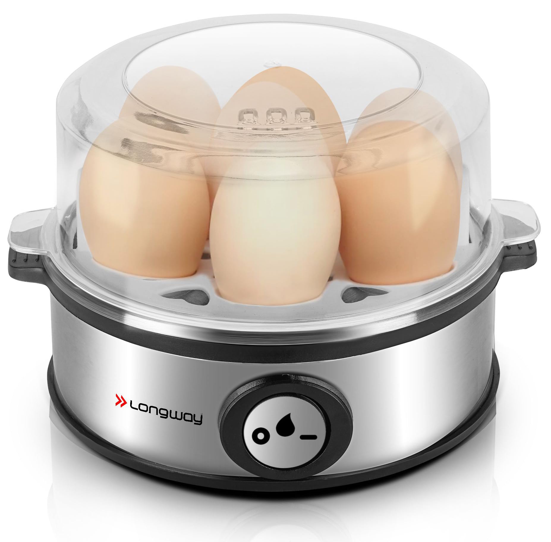 Longway Champ 360 Watt Stainless Steel Egg Boiler/Cooker for Steaming, Cooking & Boiling (Silver, 7 Eggs)-picture-27