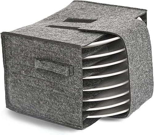 Miniatura 1 de Contenedores de almacenamiento de placa de fieltro para caravana, bolsa de soporte de platos de camping para 8 platos, bolsa de fieltro de