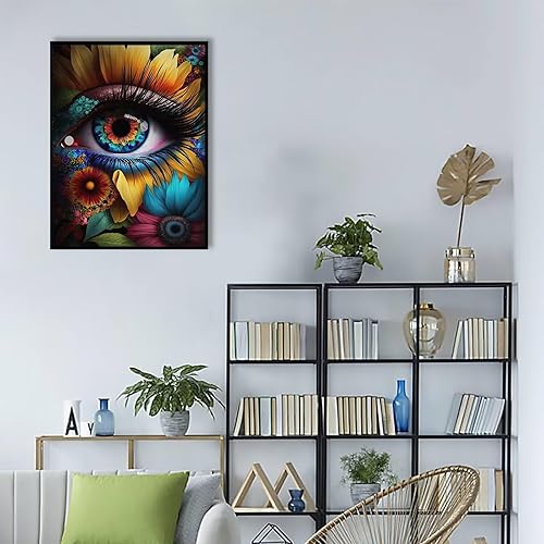 Miniatura 6 de Pintura de diamantes 5D pestañas de ojos de colores por números, kits de pintura con diamantes, arte de cristal, manualidades, taladro completo,