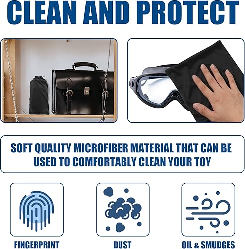 Miniatura 3 de AIEX Bolsa para gafas, 4 piezas, bolsa de microfibra, bolsa de gafas de esquí, bolsa de gafas de sol, bolsa de gafas de sol a granel, bolsa de