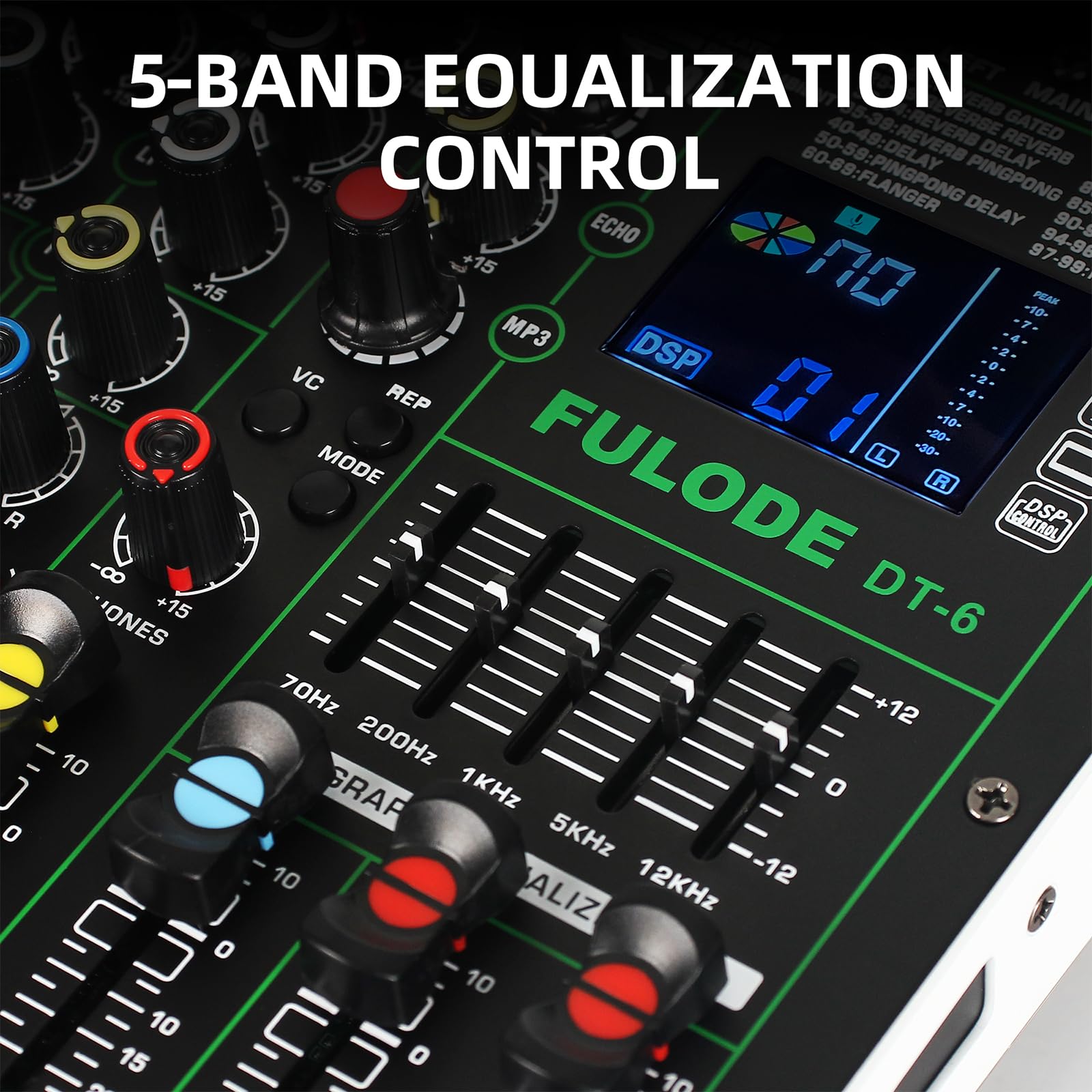 Amazon | FULODE プロフェッショナルDJオーディオミキサー、99DSP