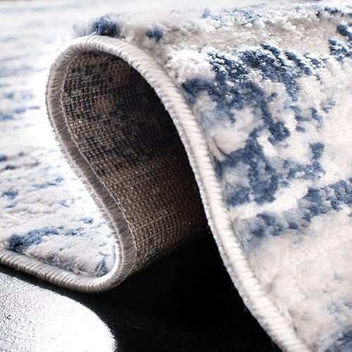 Miniatura 93 de SAFAVIEH Amelia Collection - Alfombra de área de 9 x 12 pies, gris y azul marino, diseño abstracto moderno, no desprende pelusa y de fácil cuidado