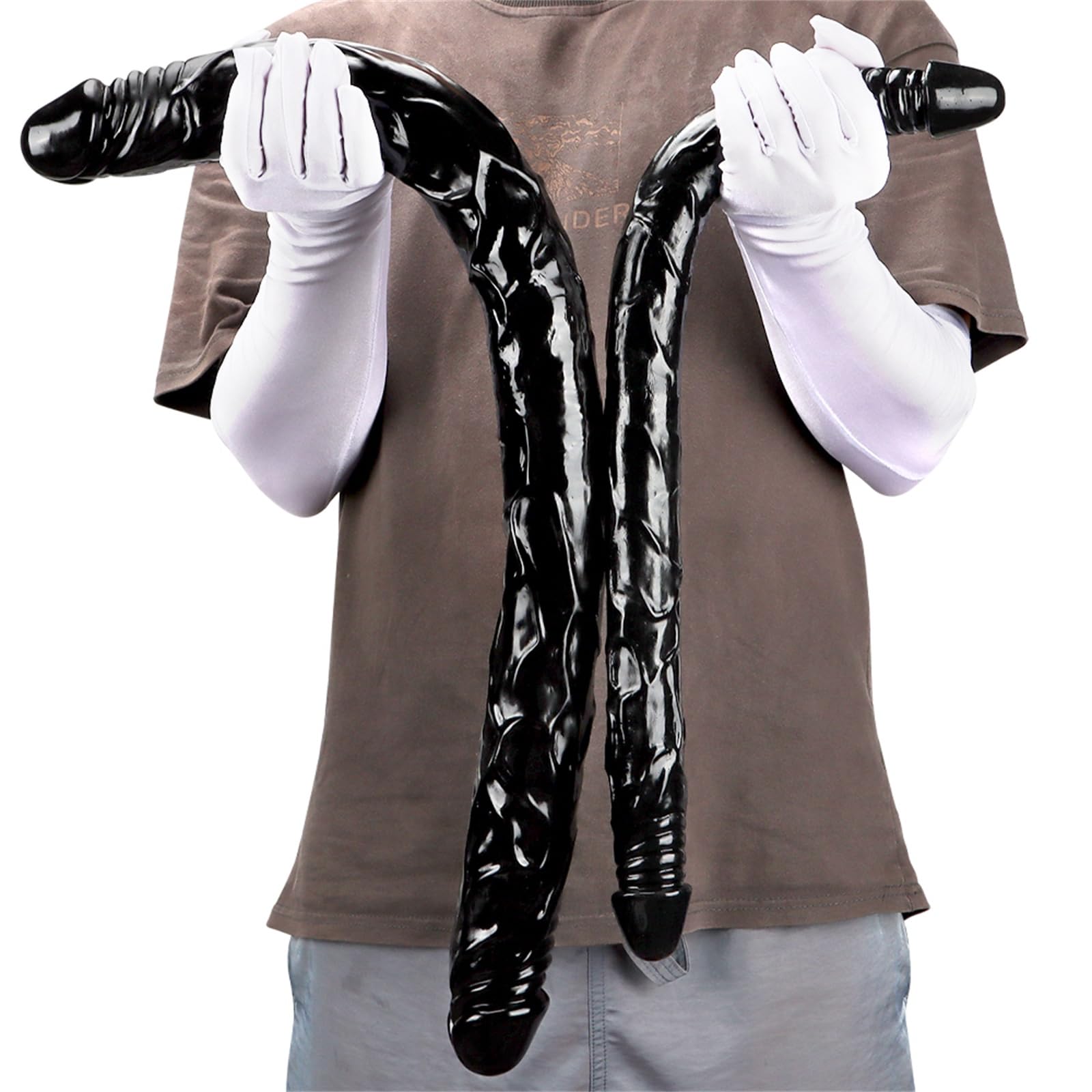 71 cm extra lungo doppio dildo nero morbido pene dildo anale doppio pene masturbatore plug anale giocattolo sessuale for le donne(M)