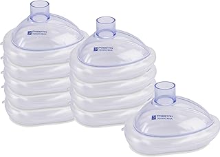 Pack of 10 ADULT Training CPR Pocket Resuscitator Masks, PRESTAN