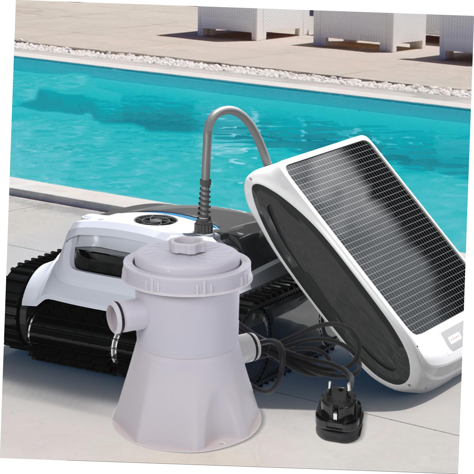 SHINEOFI Bomba Piscina Pequeña Eléctrica para Limpieza y Circulación Depuradora Piscina Desmontable y Silenciosa Sistema de Filtración Avanzado Fácil Mantenimiento para Verano