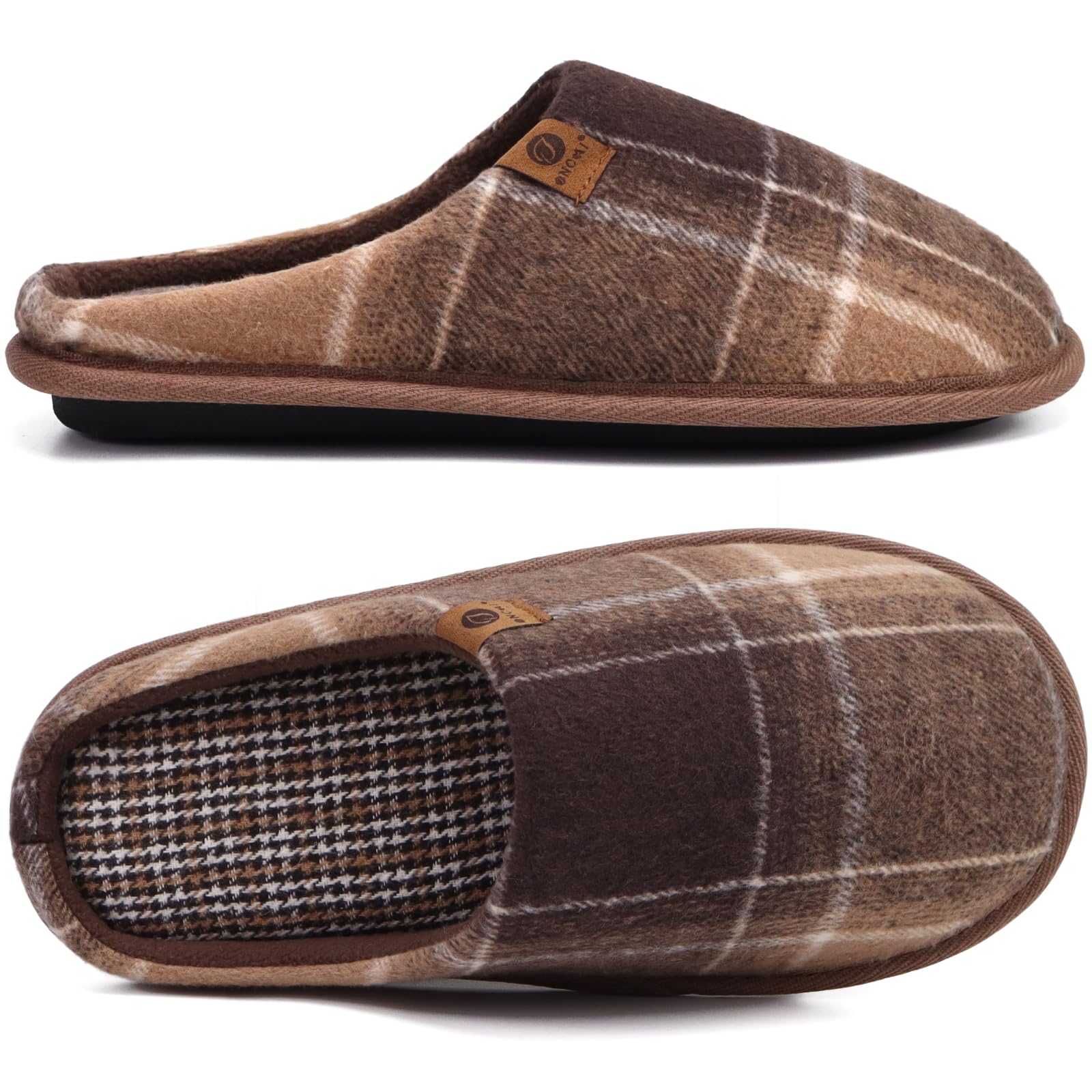 ONCAI Pantofole da Uomo Invernali, Comoda Memory Foam Calde Scarpe da Casa in Lana Con Suola Antiscivolo Taglia 40-49 EU