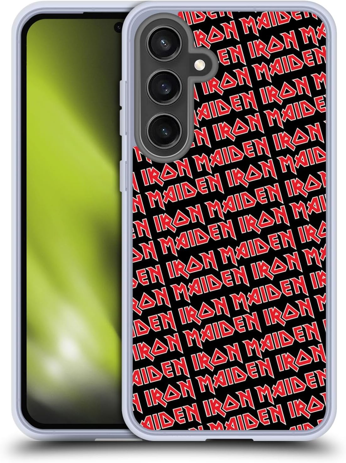 Head Case Designs Officially Licensed Iron Maiden Logo Pattern Graphics Gel Case [Military Grade Protection] Compatible with Samsung Galaxy S24 FE and Compatible with MagSafe
