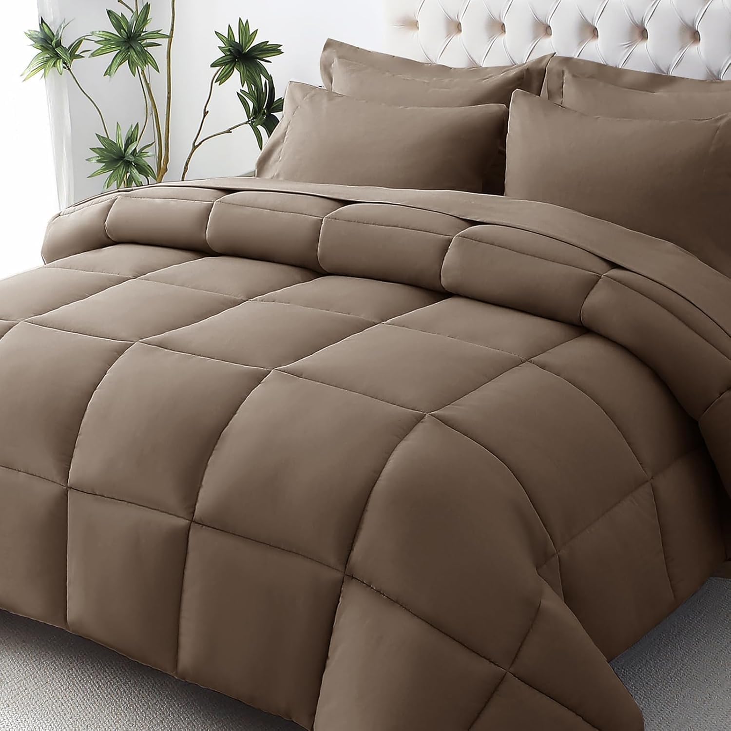 JOLLYVOGUE Black Queen Bedding Set - 7 Piece -12