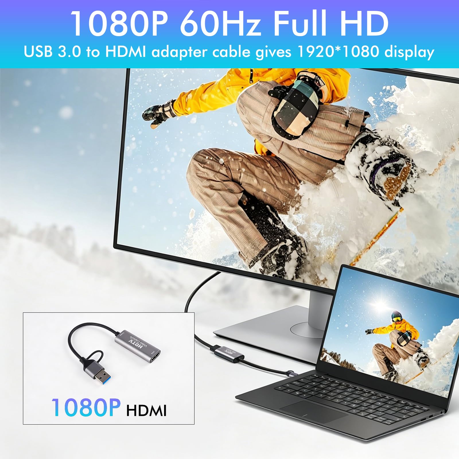 Scheda Acquisizione Video, 4K 30Hz Capture Card, Adattatore USB HDMI, 1080P USB C 2.0 per PC, Switch, PS5, Xbox, MacBook, iPad, Camera, Streaming, Insegnamento Online