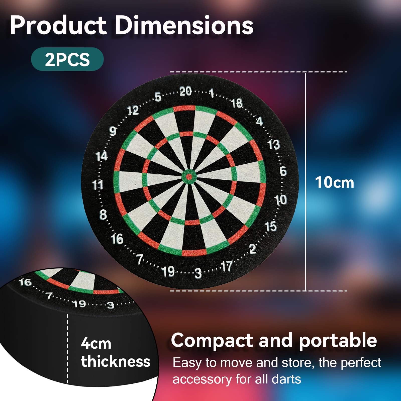 2 Pièces Support Flechette Souple, Support Cible Fléchettes 100x40mm, Portable Mini Dart Dock Poura Les Fléchettes à Aiguilles Souples et Acier Un pour Familles et Clubs