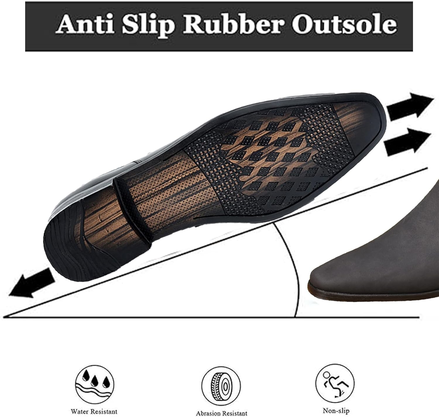 Chelsea Boots Men's Suede Elastic Slip On Dress Boots Comfort Low Heel Formal Wedding Party Business Casual Ankle Boots - Image 4