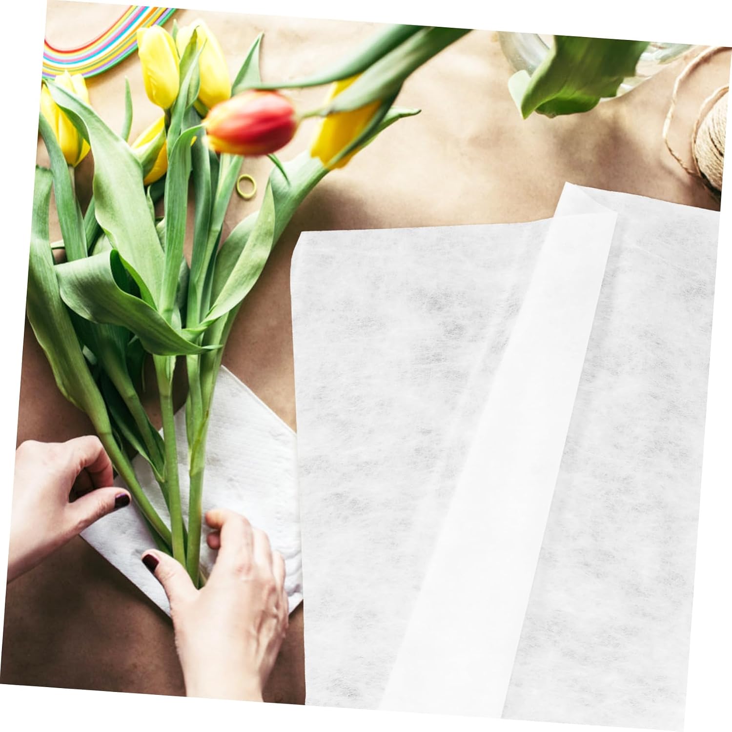 ARTIBETTER 1roll Flower Wrapping Tissue Paper Elegant Bouquet Packing Material for Weddings Birthdays and Crafts Yards