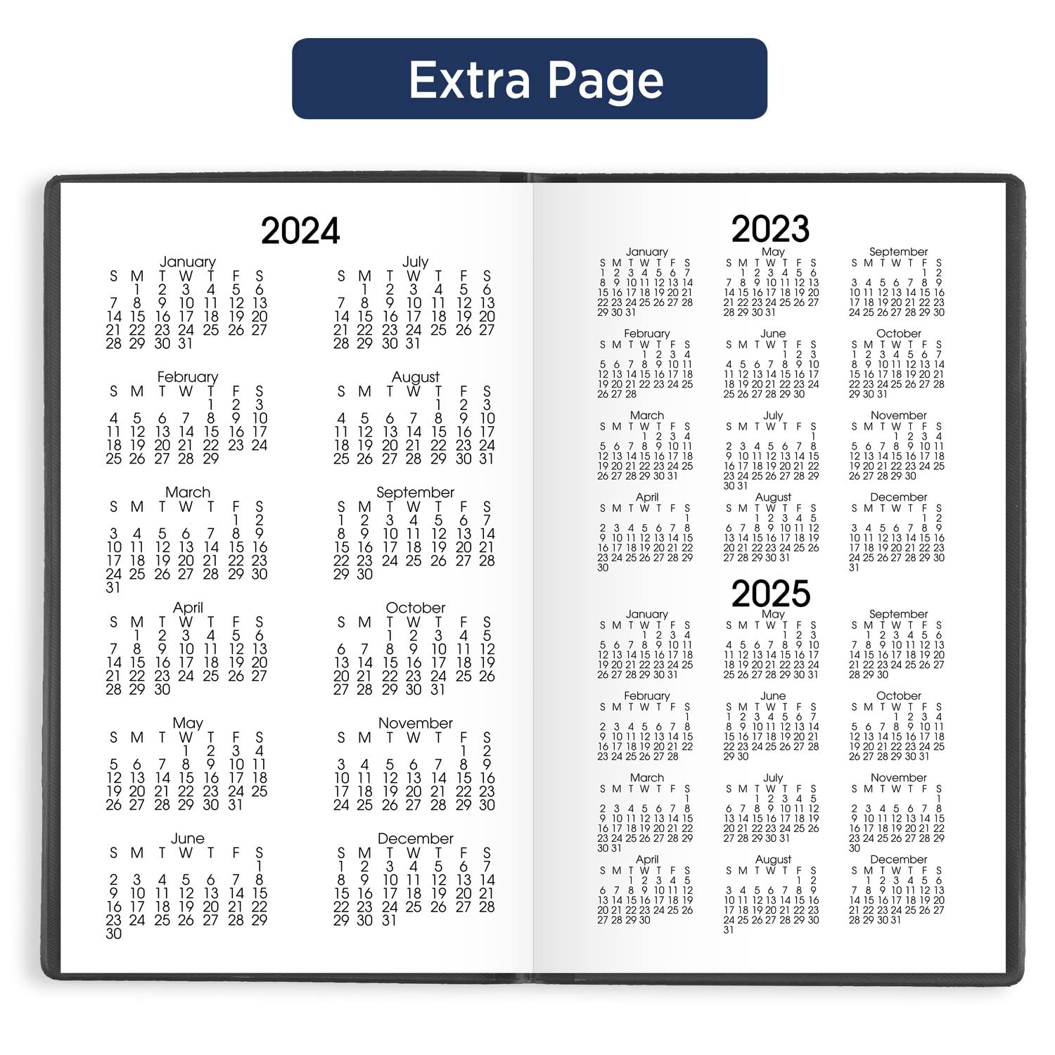 AT-A-GLANCE Taschenkalender 2024, Monatsplaner, 8,9 x 15,2 cm, Taschengröße, DayMinder, Schwarz (SK530024)