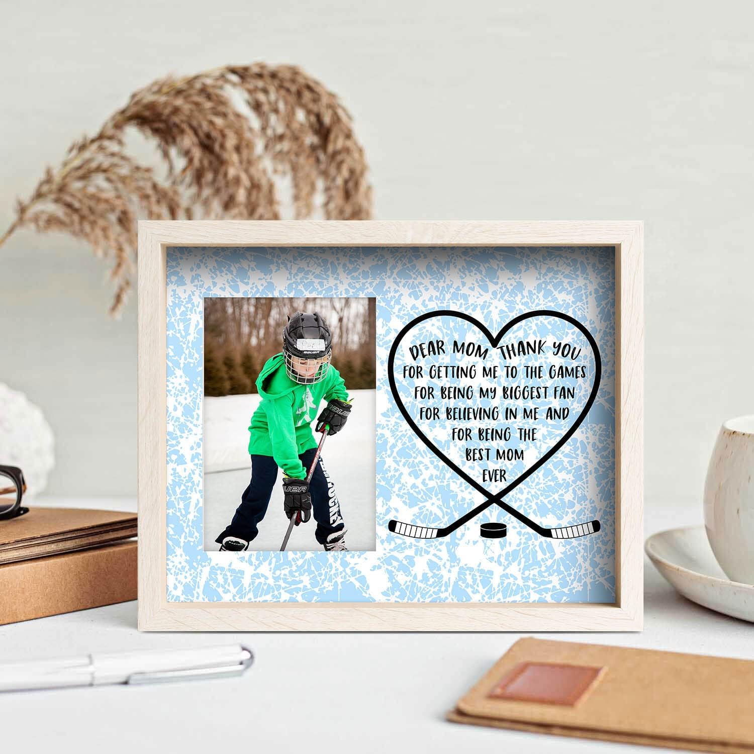ChalkTalkSPORTS Premier Hockey Photo Frame | Dear Mom Heart