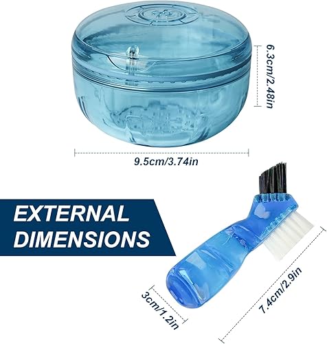 Miniatura 2 de ACSKD Estuche de limpieza de retenedor, estuche portátil sin fugas para dentaduras postizas con kit de cepillo para dentaduras, estuches de