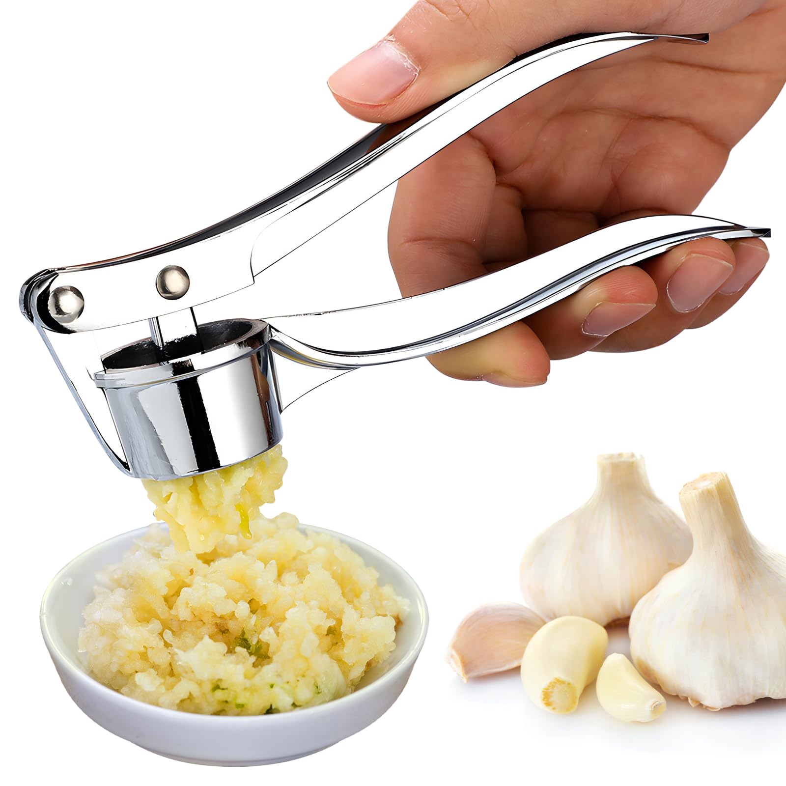 Prensa manual de ajos para cocina, pelador de ajos grande, pelador de ajos, prensa de ajos doméstica, pelador de ajos para carne picada fina y gruesa, prensa de ajos (B)