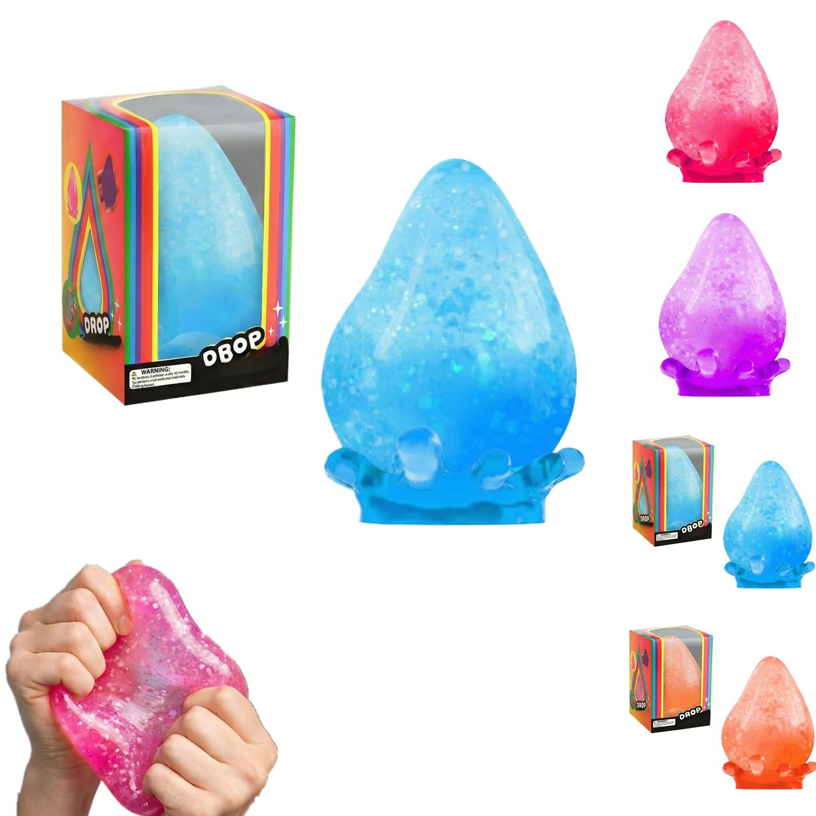 Nee doh Nice Cube Squishy Stress Ball - Doh Ice Cube Fidget Stress Ball,Ice Squishy Stress Moldable Slow Rise Relaxing Sensory Fidget Stress, Squeeze Dough Ball for Anxiety Relief (1#Blue) — view 8