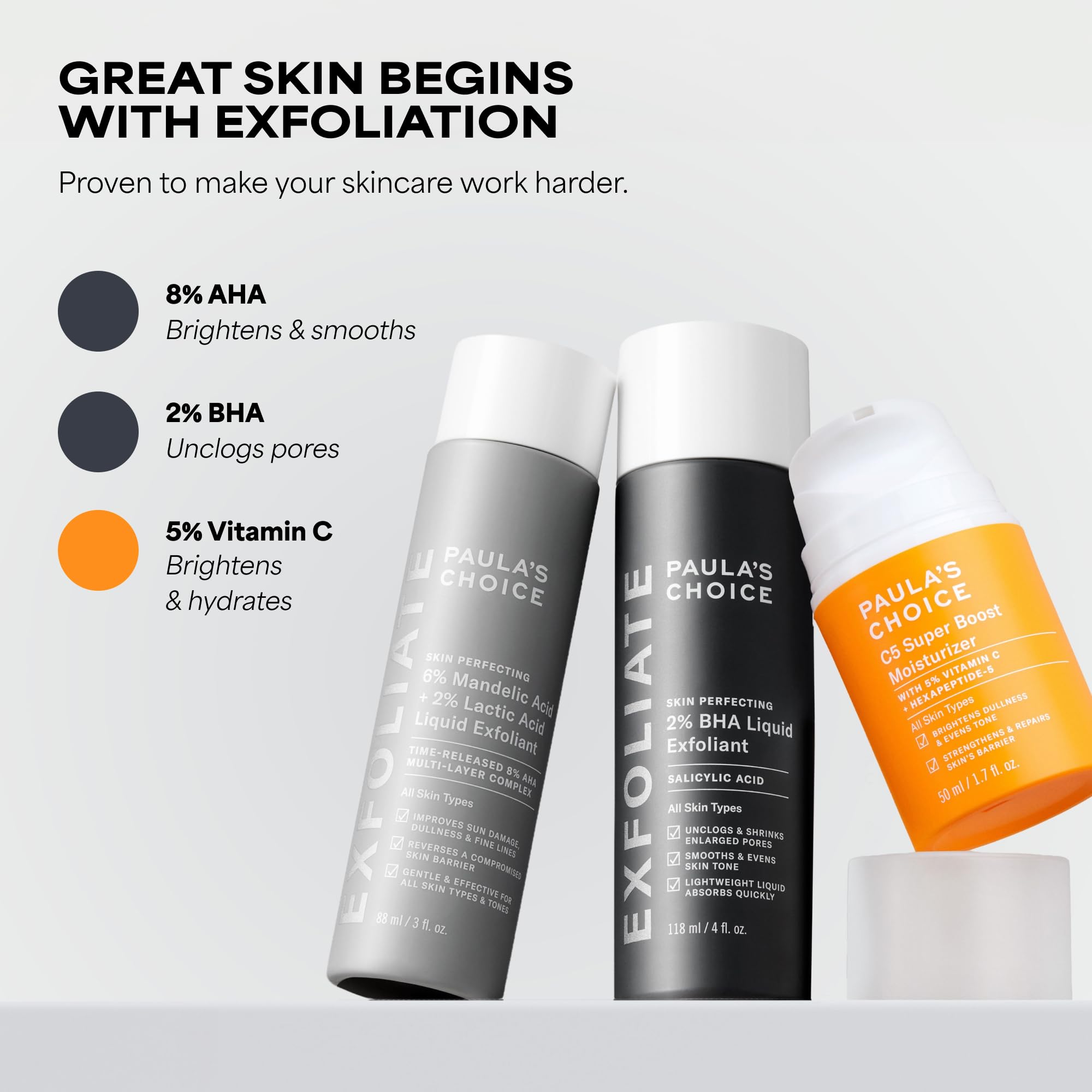 Paula's Choice C5 Super Boost Face Moisturizer with 5% Vitamin C & Squalane, Daily Face Lotion for Discoloration, Uneven Tone, Fine Lines & Breakout-Prone Skin, Fragrance-Free