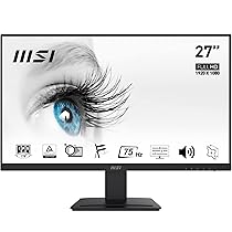 MSI PRO MP273 Monitor Flat 27″, Display 16:9 Full HD (1920×1080), 75Hz, 5ms, IPS antiriflesso, collegamenti 1x HDMI e 1x DP, VESA 75x57mm standard
