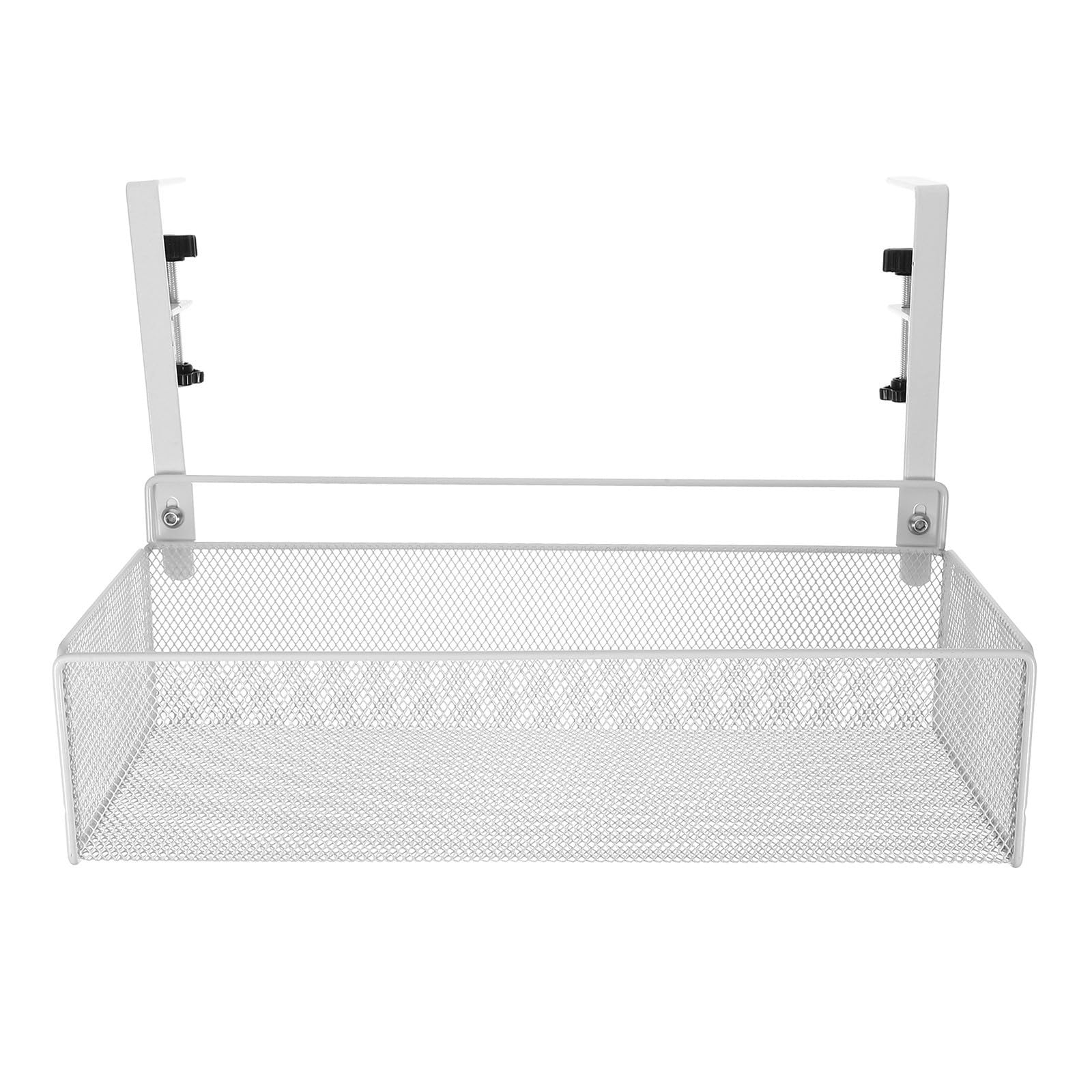 Organizador de Almacenamiento Blanco de Acero al Carbono para Oficina, Cesta Ajustable para Debajo del Escritorio, Adecuado para Bolígrafos y Smartphones, Compatible Grosores