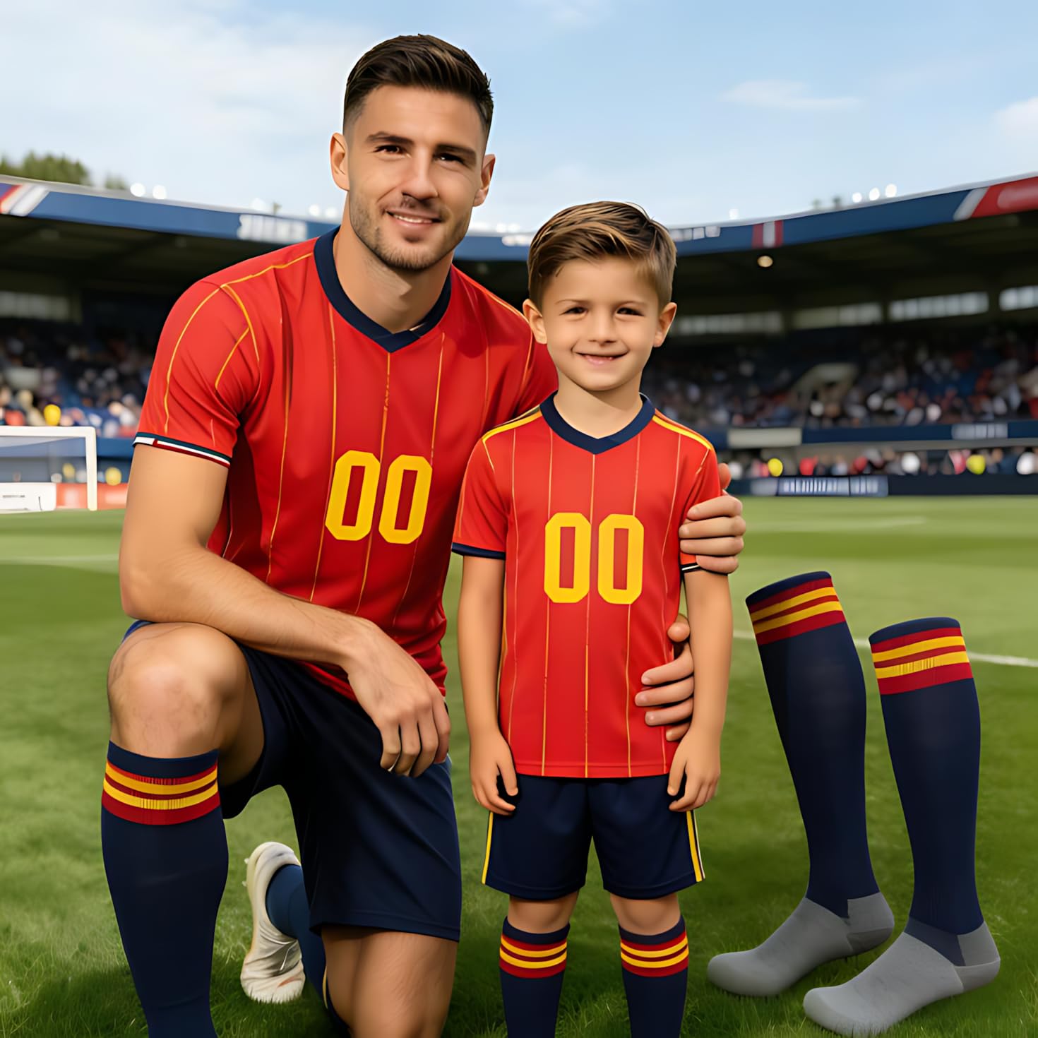 2026 Personalizada Equipacion Futbol Camiseta Fútbol Niño/Adulto con Nombre/Número, Set Completo 3 Piezas Camisetas y Shorts y Calcetines para Entrenamientos, Eventos de Equipo, Regalo de Aficionados — view 2
