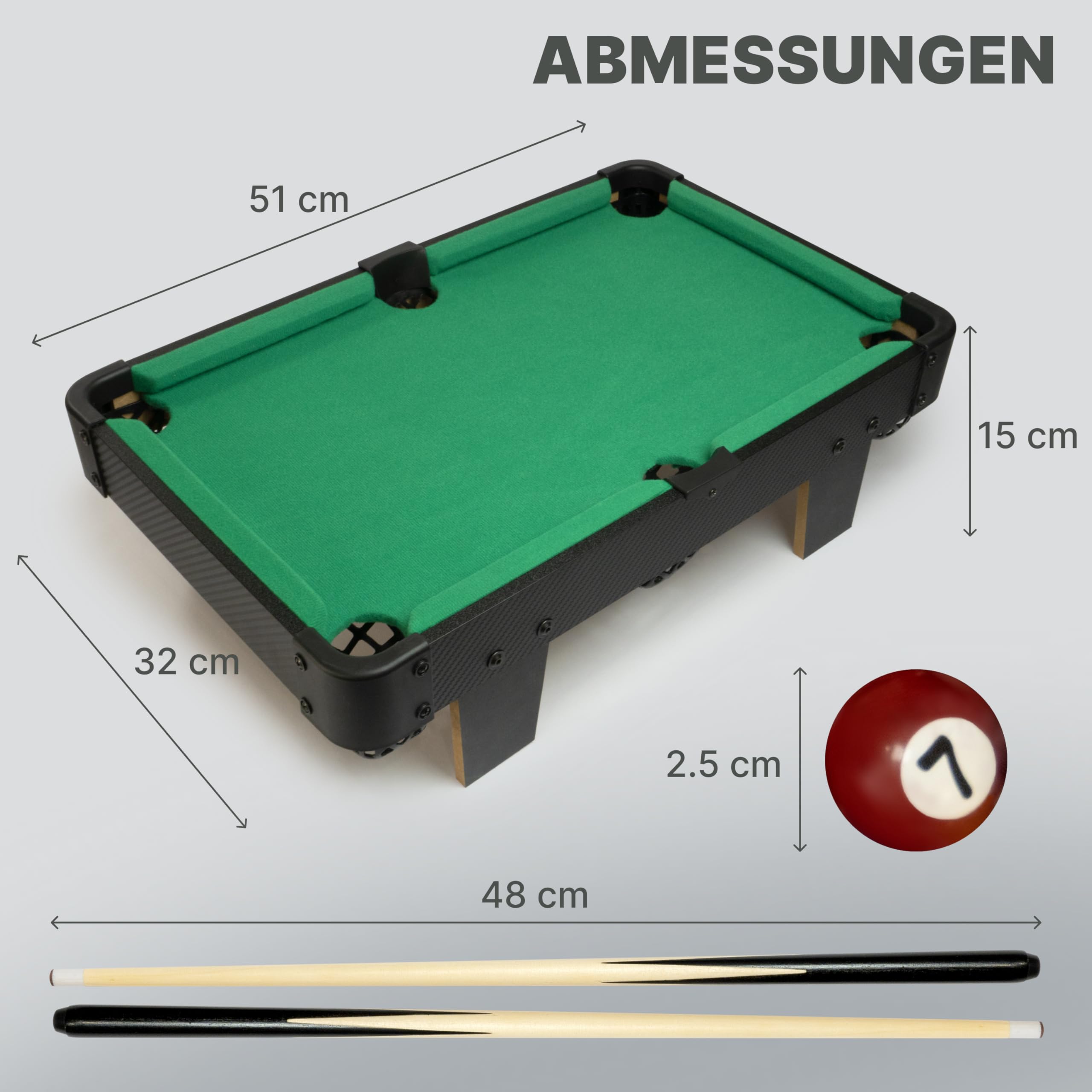 Spieltisch 50 cm Kleiner Billardtisch Mini-Billardtisch für Familienspielabende