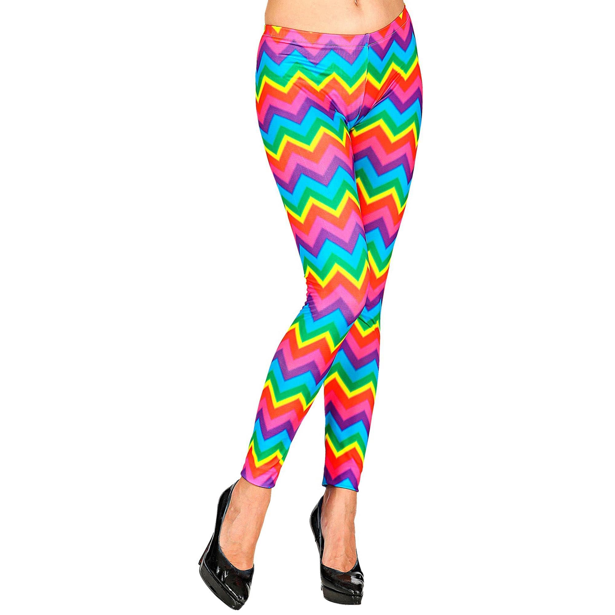 W WIDMANN MILANO Party Fashion - Legginsy 80s, lata 80, gorączka disco, zły smak, wzór w paski, impreza tematyczna, karnawał