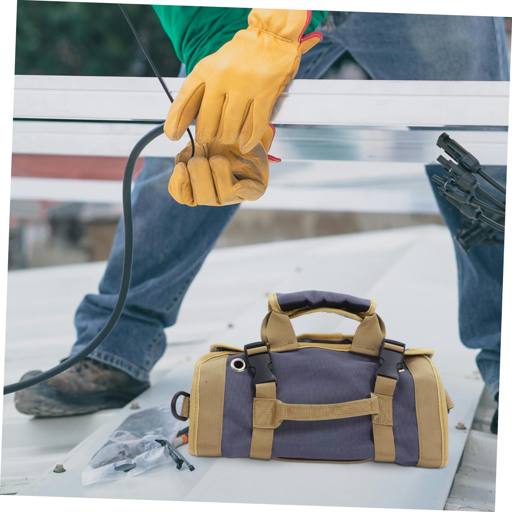 Bolsa Enrollable para Herramientas de Lona, Organizador Portátil
